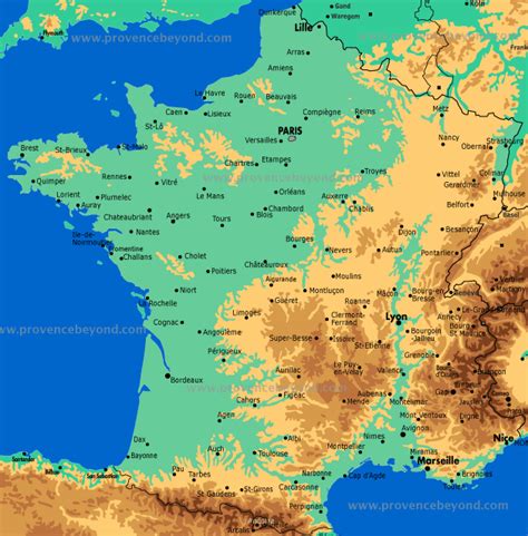 France Relief Map By Provence Beyond