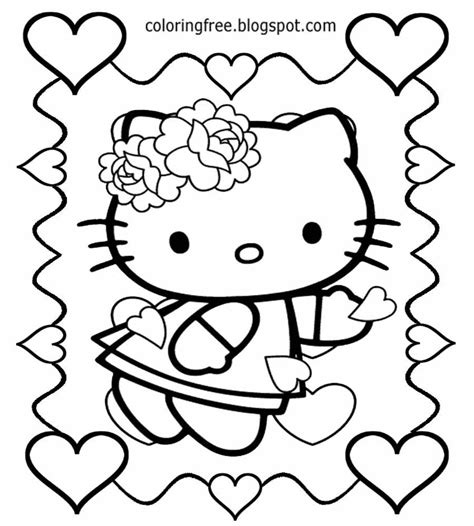 Hello kitty among flowers and hearts. Free Coloring Pages Printable Pictures To Color Kids ...