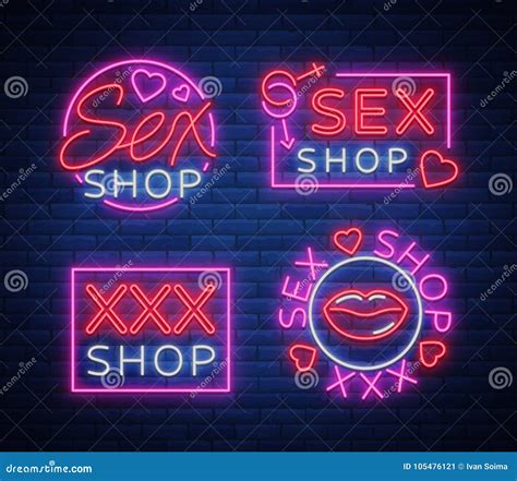 Collection Logo Sex Shop Night Sign In Neon Style Neon Sign A Symbol My Xxx Hot Girl