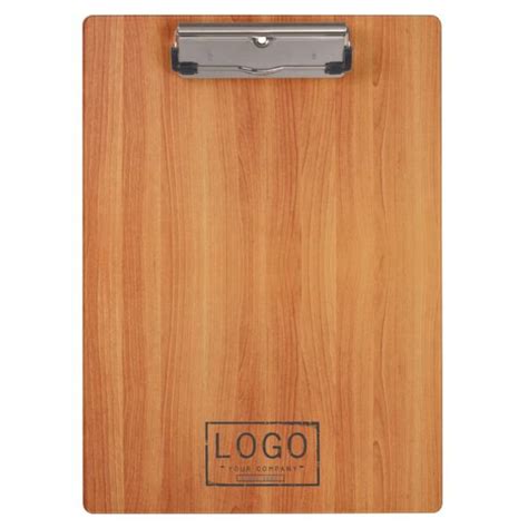Personalized Logo On Woodgrain Clipboard Zazzle Personalized Logo