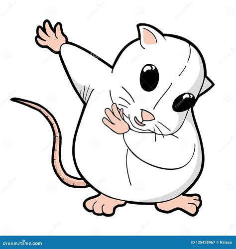 Funny White Laboratory Rat Stock Vector Illustration Of Cute 125428967