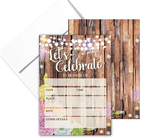 15% off everything until end of the month. 25 Party Invites with Envelopes - Wedding Invite, Bridal Shower, Birthday Party - B15211 ...