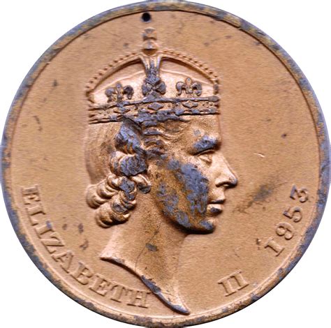 2 june 1953 was the coronation day of elizabeth ii. Medallion - Elizabeth II Coronation - ** Exonumia ** - Numista
