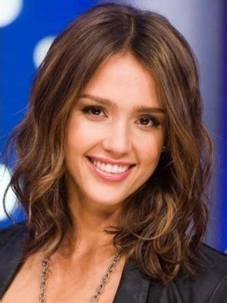 Jessica Alba Light Brown Middle Part Lace Front Synthetic Hair Wig
