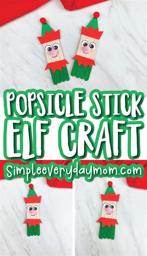 Festive Elf Popsicle Stick Craft With Template