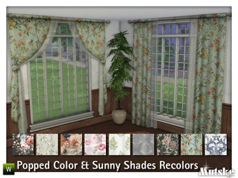 The Sims Resource Popped Colors And Sunny Shade Curtain Recolors
