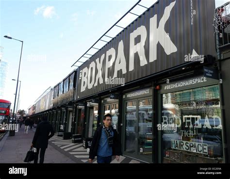 Boxpark Pop Up Shopping Mall Shoreditch London Stock Photo Alamy
