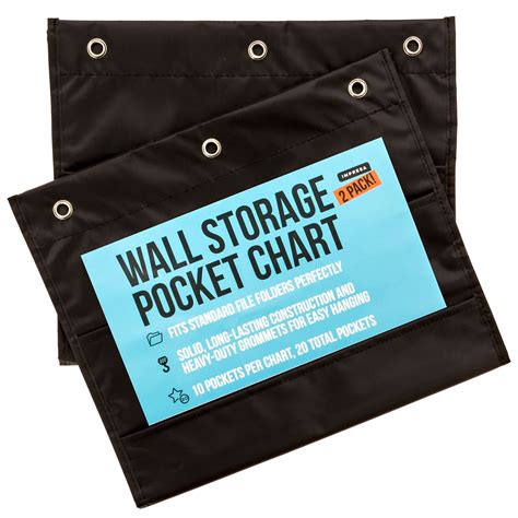 2 Pack Premium Wall Storage Pocket Chartshanging Folder Organizers