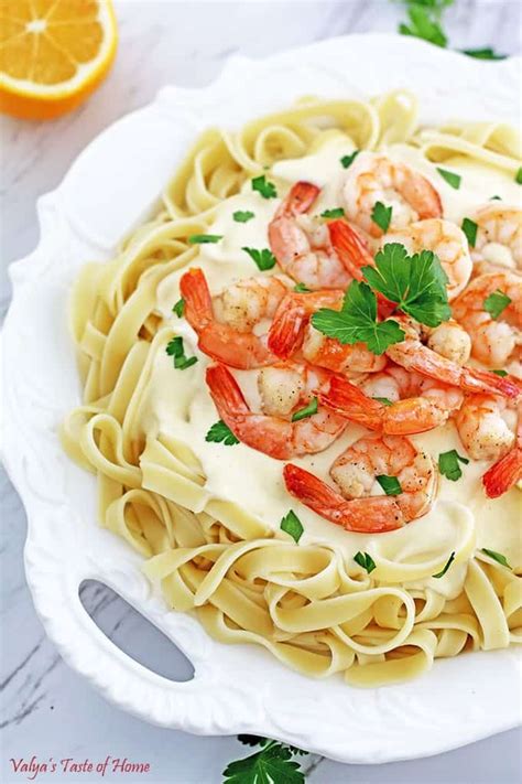 Shrimp Alfredo Fettuccine Pasta Recipe Valyas Taste Of Home