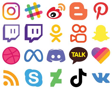 20 Flat App Design Flat Social Media Icons Facebook Dribbble Blogger