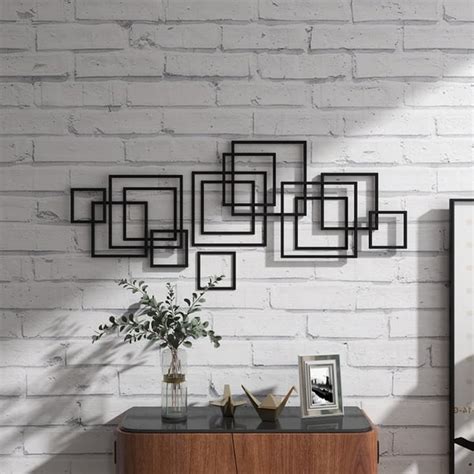 1200mm Modern Rectangle Black Wall Decor Minimalist Metal Geometric Art