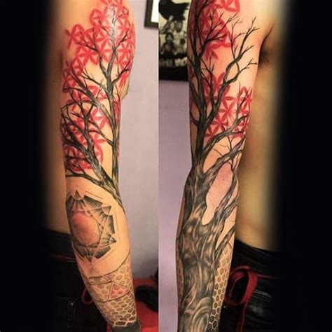 75 Tree Sleeve Tattoo Designs For Men Ink Ideas With Branches