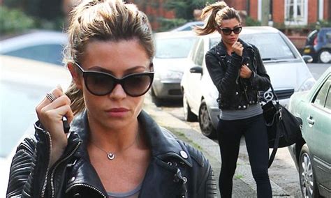 Abbey Clancy Struts Her Stuff In Leggings And A Biker Jacket Daily Mail Online
