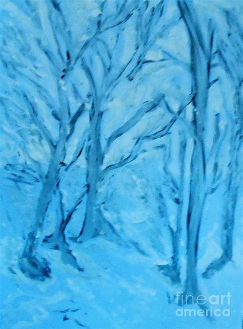 Birch Trees On A Snowy Day Painting By Marie Bulger Fine Art America