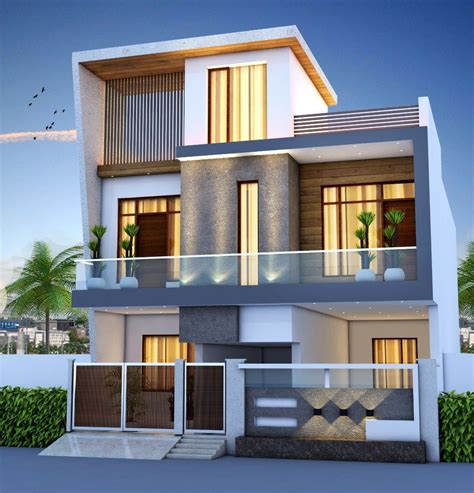 New Modern House Front Elevation In 2020 Duplex House Design House