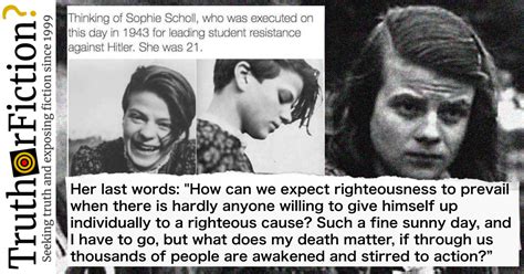 Sophie lancaster and robert maltby, 21, were set upon by a gang of teenagers in a nearby park. Sophie Scholl's Last Words - Truth or Fiction?