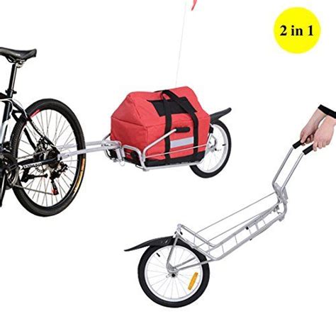 Aosom 2 In 1 Single Wheel Bicycle Bike Cargo Trailer Garden Utility