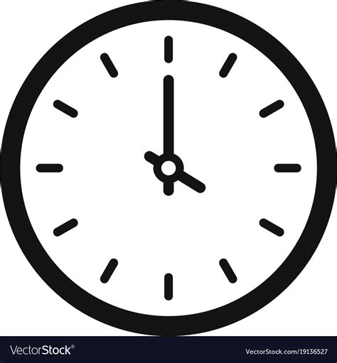 Clock Time Icon Simple Black Style Royalty Free Vector Image