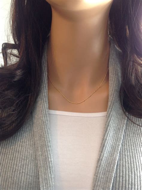 Layered Dainty Choker Necklace Dew Drop Satellite Necklace Etsy