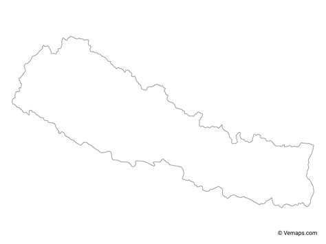 Outline Map Of Nepal Free Vector Maps