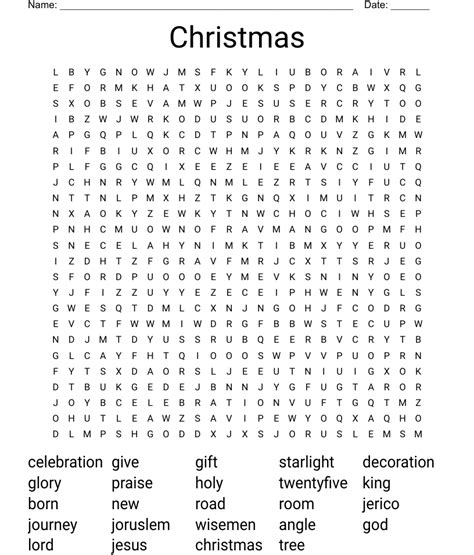 Christmas Word Search Clip Art
