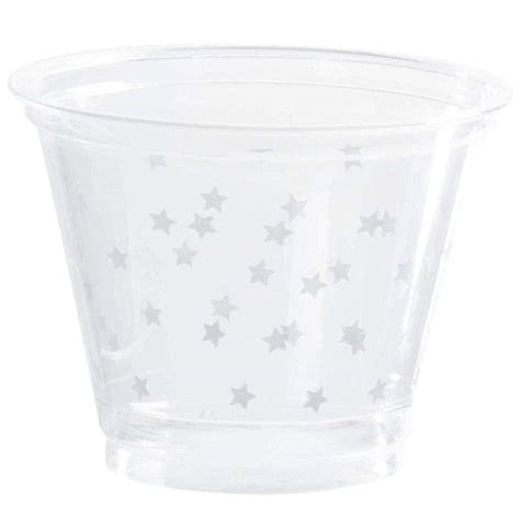 Clear Plastic Cups 200 Pack 9oz Hard Plastic Drinking Cups Silver