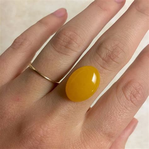 18x13mm Natural White Jade Gemstone Cabochon Dyed Golden Yellow Oval