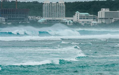Guam Usa High Surf Conditions Created By The Proximity Of Super