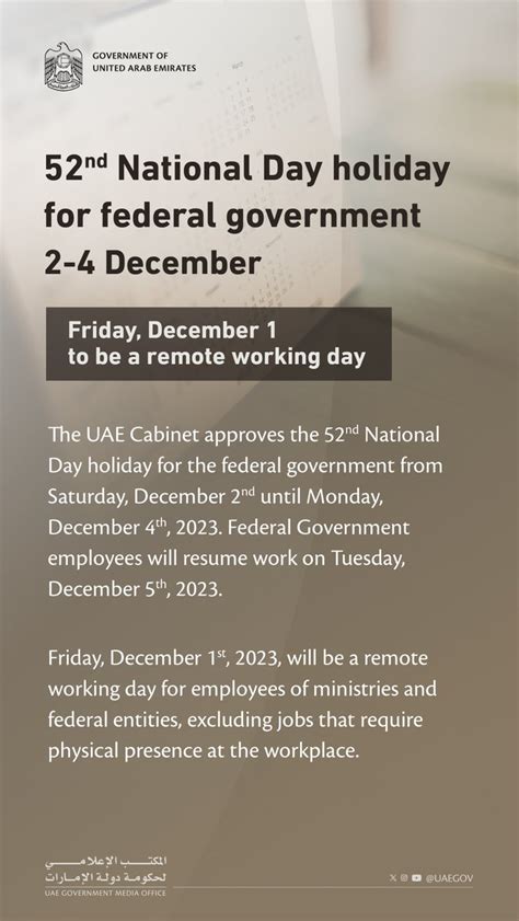 The Uae Cabinet Approves The National Day Holiday For The Federal