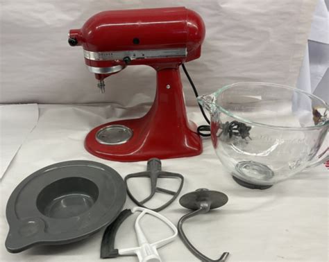Kitchenaid Deluxe Edition 5 Qt 325w Stand Mixer Glass Bowl Candy Apple