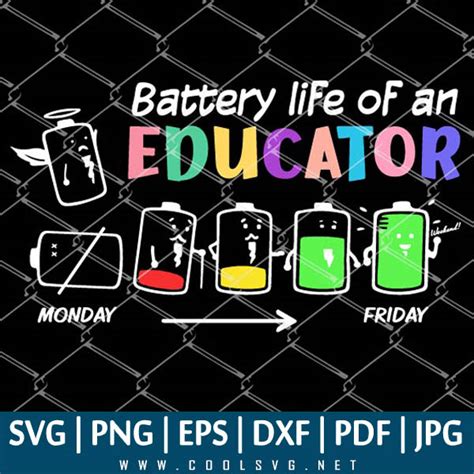 Battery Life Svg Battery Life Of An Educator Svg Educator Svg