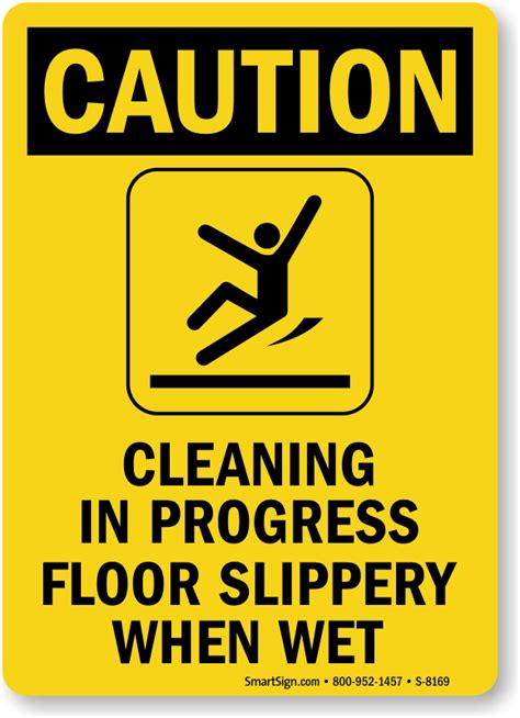 Cleaning In Progress Floor Slippery When Wet Sign Sku S 8169