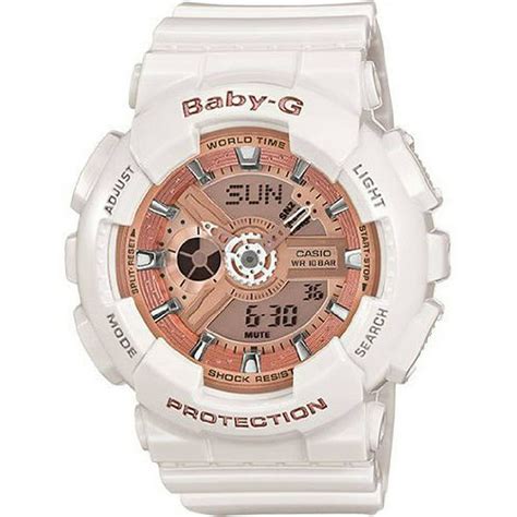 Casio G Shock Casio Womens Baby G White And Rose Gold Watch Ba110