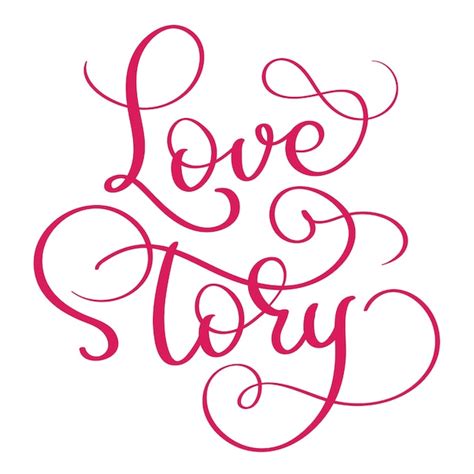 Premium Vector Red Love Story Words On White Background Hand Drawn
