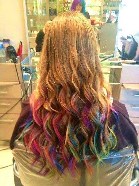 Rainbow Tips Hair Dye Tips Dip Dye Hair Ombre Hair Color