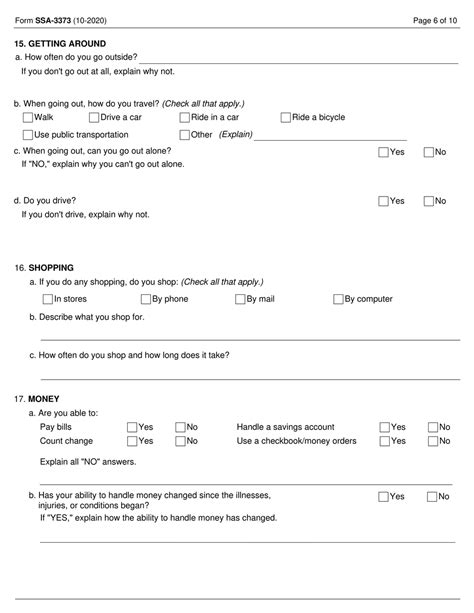Form Ssa 3373 Download Fillable Pdf Or Fill Online Function Report