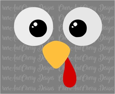 Turkey Face Svg Thanksgiving Svg File For Cricut Silhouette Etsy
