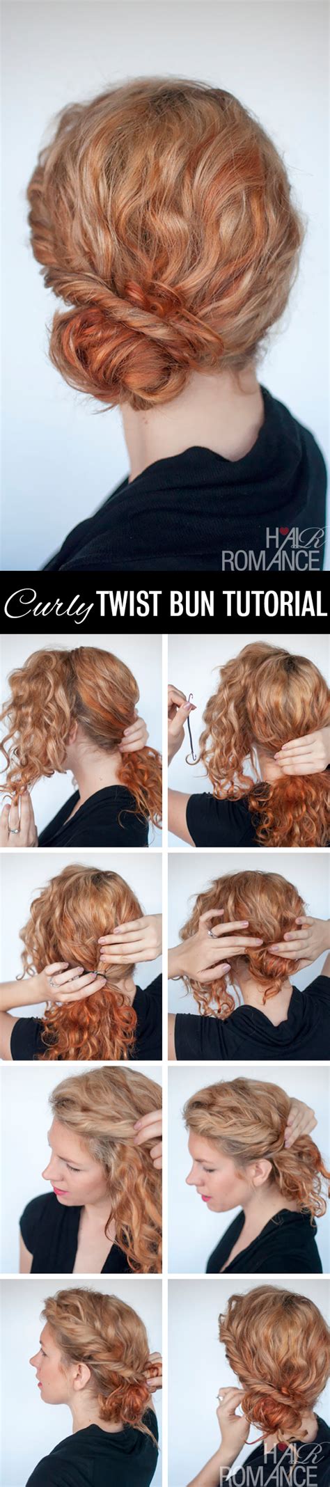 Curly Bun Hairstyle Tutorial Two Ways Hair Romance