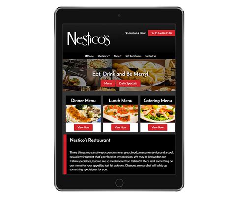 Restaurant Website Design | Italian Restaurant Web Design | Nestico's Restaurant | ACS, Inc. Web ...
