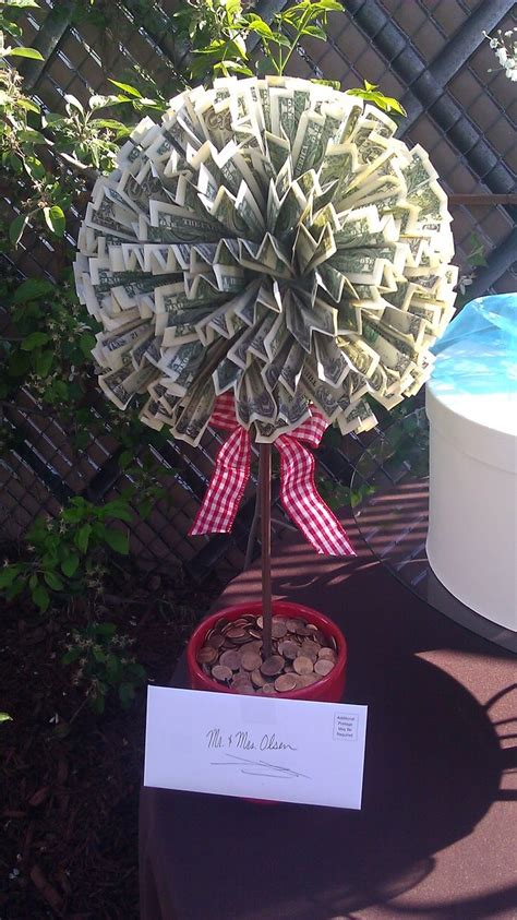 A gift from the heart will be appreciated and cherished for years to come, even if it cost you more time than it did money. money tree gift ideas | Money Tree Wedding Gift Money tree ...
