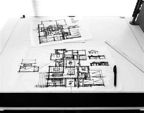 Architectural Process Studio Sketches Floor Plan Design Myd