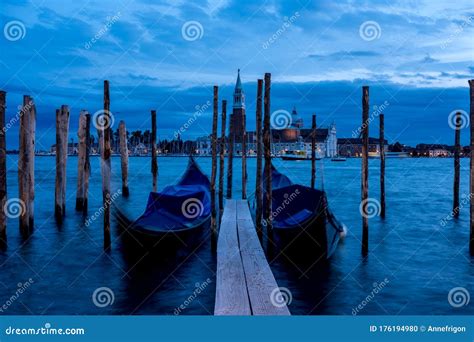 San Giorgio Maggiore Island Long Exposure Blurs Gondolas Venice