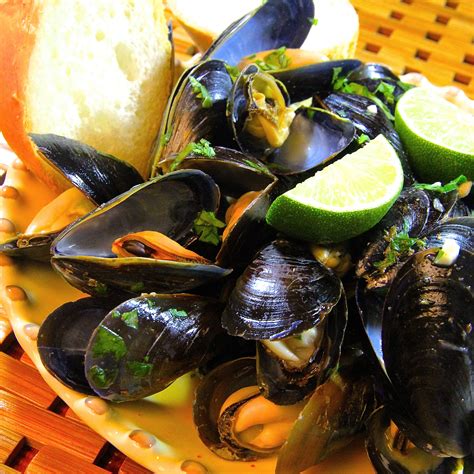 Thai Steamed Mussels Recipe Steamed Mussels Mussels Mussels Recipe