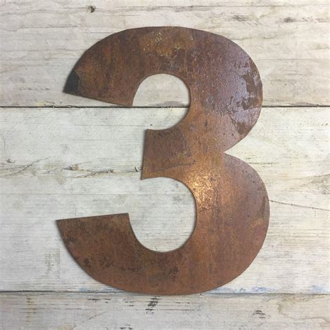 Rusty 5 Metal Numbers Shop Signage House Number Etsy