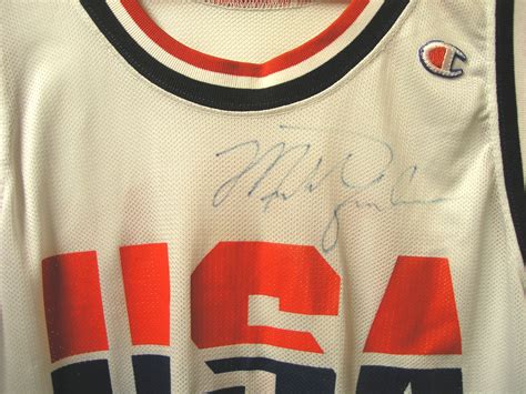 Signed Michael Jordan Team Usa 9 Basketball Jersey Hofer Autograph