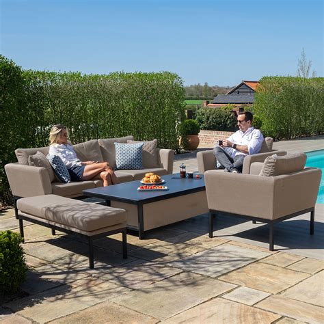 Maze Outdoor Fabric Pulse 3 Seater Sofa Set With Rising Table