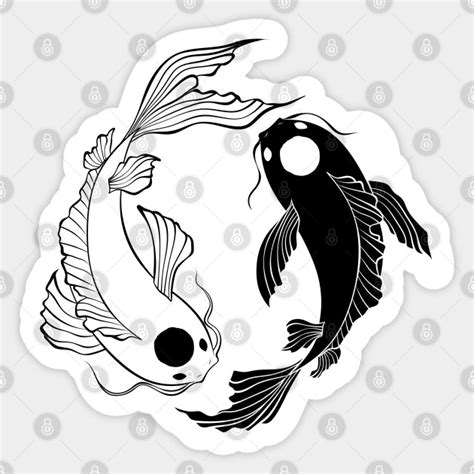 Koi Fish Ying Yang Black And White Koi Fish Ying Yang Sticker