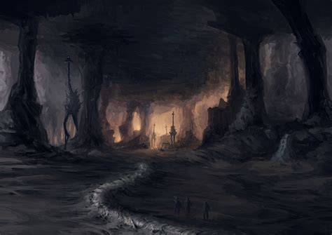 Dark Cave Art Print By Aslanart Dark Landscape Dark Cave Fantasy Art