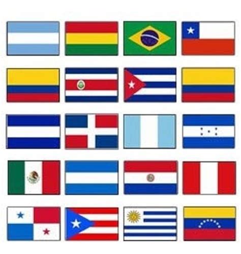 Conjunto De 20 Banderas De América Latina De 20 Países País 534808