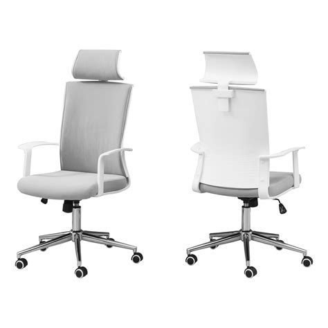 Whitewithgrey Fabric High Executive Office Chair
